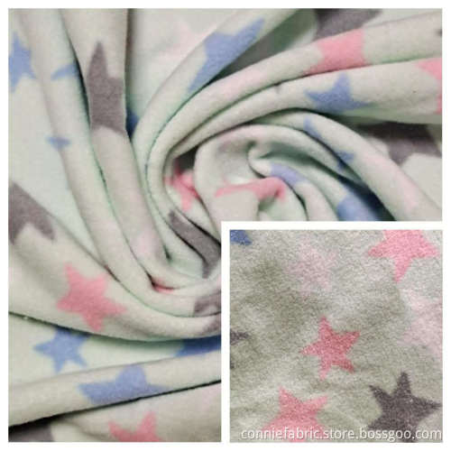 100% Polyester Polar Fleece Printed Fabric Double Side